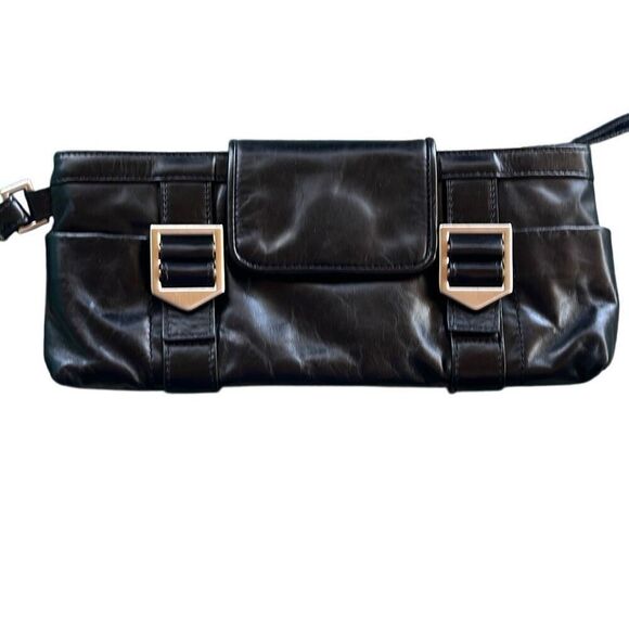 Kenneth Cole, New York, black leather clutch bag. Adorable. - Picture 1 of 4